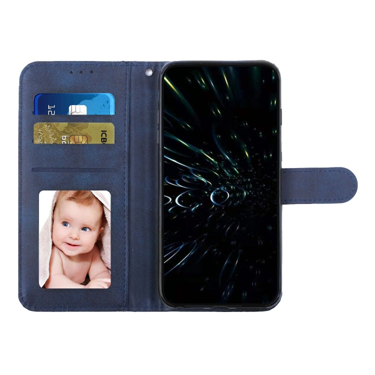 Funda de Piel Textura Becerro con Hebilla para Sony Xperia 5 Vi (Azul)