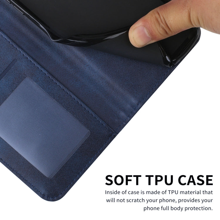 Funda de Piel Textura Becerro con Hebilla para Sony Xperia 5 Vi (Azul)