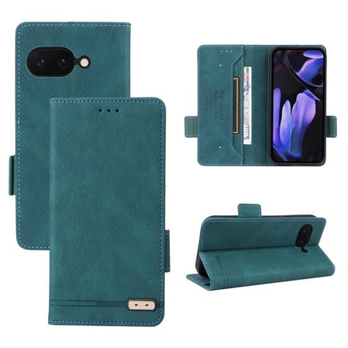 Funda de Cuero con Cierre Magnético para Google Pixel 9A (Verde)
