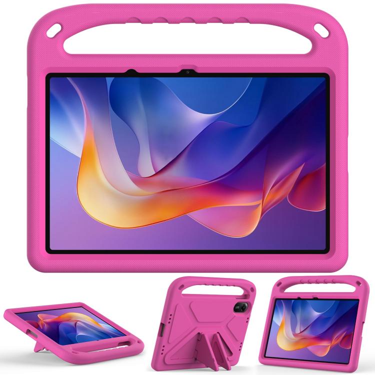 Funda de EVA a prueba de golpes con asa y soporte para Xiaomi Redmi Pad 2 (rosa y rojo)