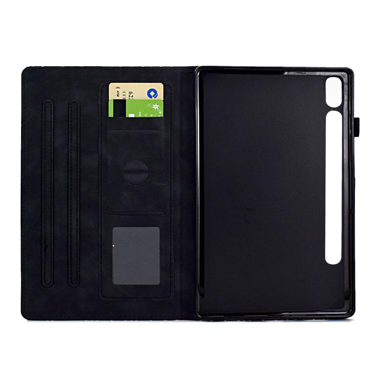 Funda de cuero inteligente con diseño de rombos de TPU para Samsung Galaxy Tab S10 FE+ (negra)