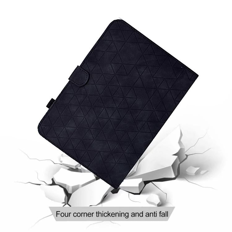 Funda de cuero inteligente con diseño de rombos de TPU para Samsung Galaxy Tab S10 FE+ (negra)