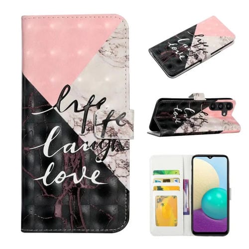 Funda de Cuero Samsung Galaxy A35 5G Dibujo 3D en Relieve al Óleo (Mármol de Costura)