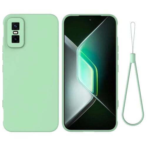 Funda de silicona líquida de color sólido para Infinix GT 30 Pro, a prueba de caídas y cobertura total (verde)