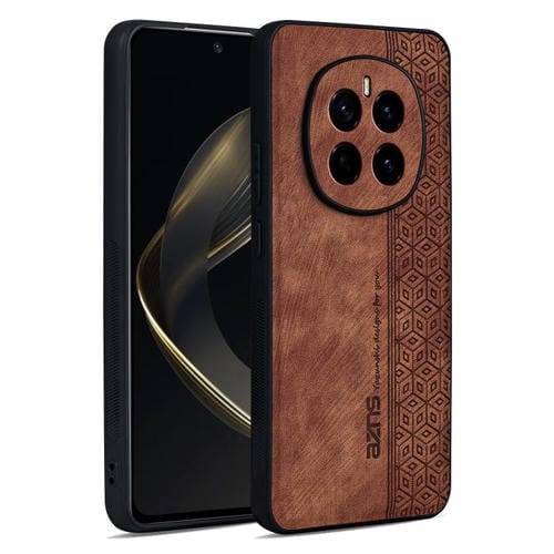 Funda para Teléfono Azns con Efecto Piel en Relieve 3D para Honor Magic7 (Marrón)