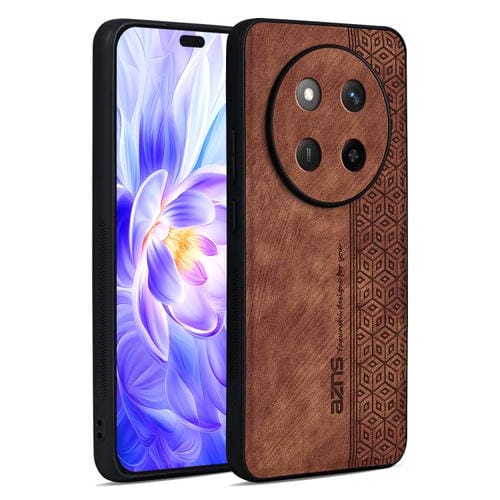 Funda para Teléfono Azns con Efecto Piel en Relieve 3D para Honor X60 Pro (Marrón)