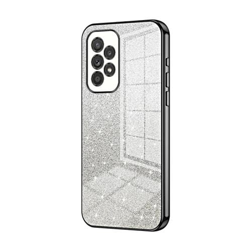 Estuche para Teléfono Samsung Galaxy A33 5G Galvanizado con Polvo de Brillo Degradado (Negro)