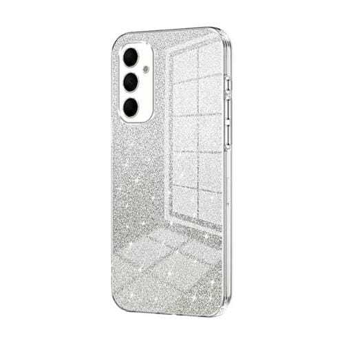 Estuche para Teléfono Samsung Galaxy M14 Galvanizado con Polvo de Brillo Degradado (Transparente)