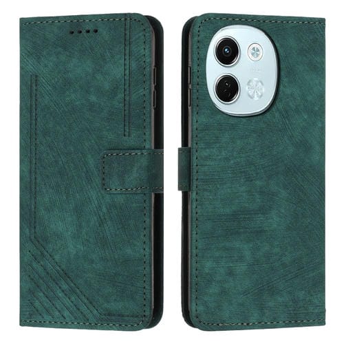 Funda de Piel Sintética Tecno Spark 30 5G con Diseño de Rayas y Cordón Largo (Verde)