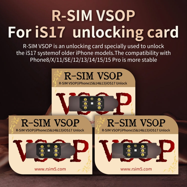 Etiqueta Adhesiva Tarjeta Desbloqueo R-Sim Vsop para Sistema iOS17