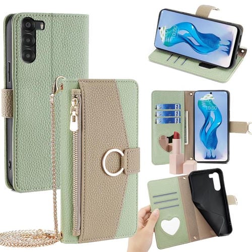 Funda de Cuero con Textura de Lichi Cruzada para ZTE Nubia S 5G A403Zt (Verde)
