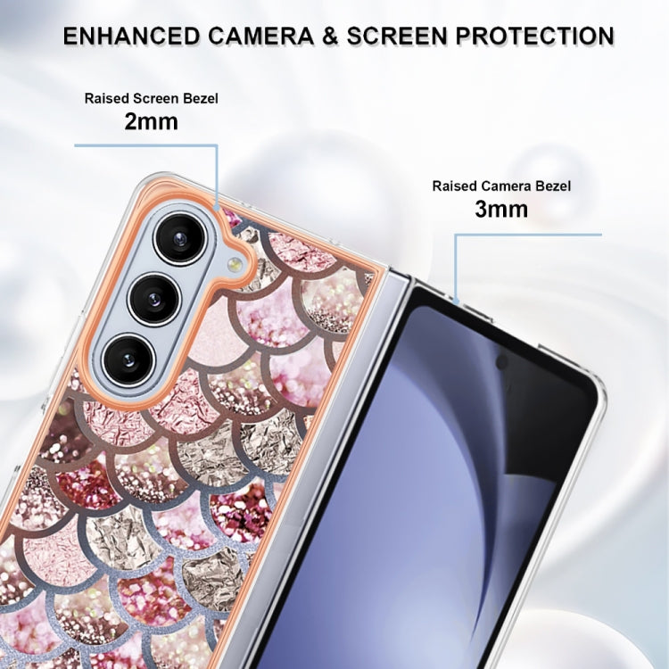 Caja de Teléfono Samsung Galaxy Z Fold5 5G Imd TPU con Galvanoplastia (Escamas Rosadas)