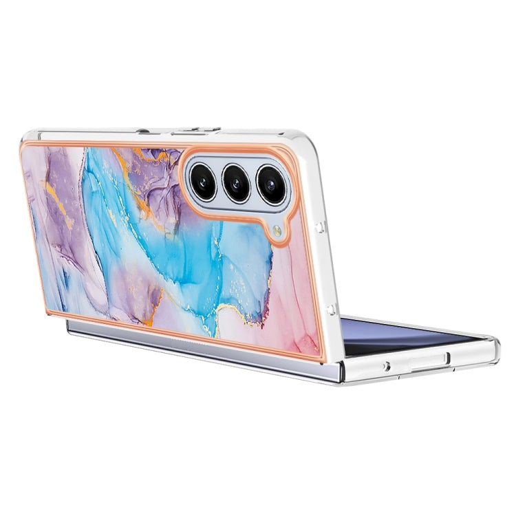 Caja de teléfono Samsung Galaxy Z Fold5 5G Imd TPU con Galvanoplastia (Mármol Azul)