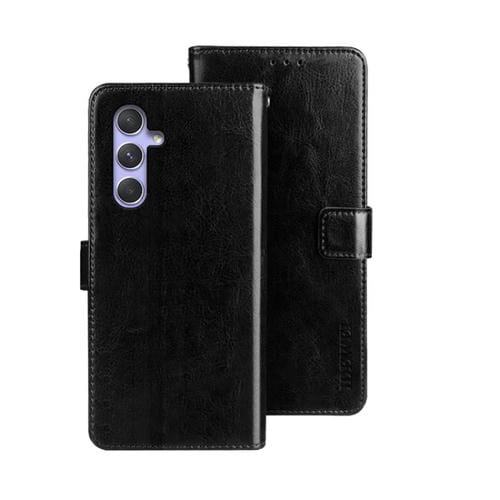 Funda para Samsung Galaxy A55 5G Idewei Crazy Horse Texture de Cuero (Negro)