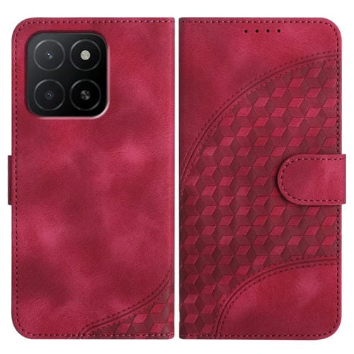Funda de Cuero con Relieve Cabeza de Elefante para Honor X5B y X5B Plus con Cordón (Rosa Rojo)