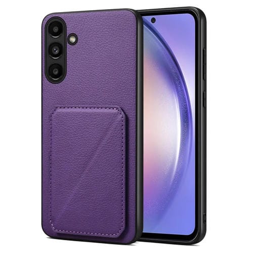 Funda Trasera Samsung Galaxy A54 5G Denior Piel de Becerro de Imitación con Soporte (Púrpura)