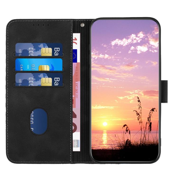 Funda de Cuero con Relieve Cabeza de Elefante para Huawei Nova 12 Pro / Nova 12 Ultra con Cordón (Negro)