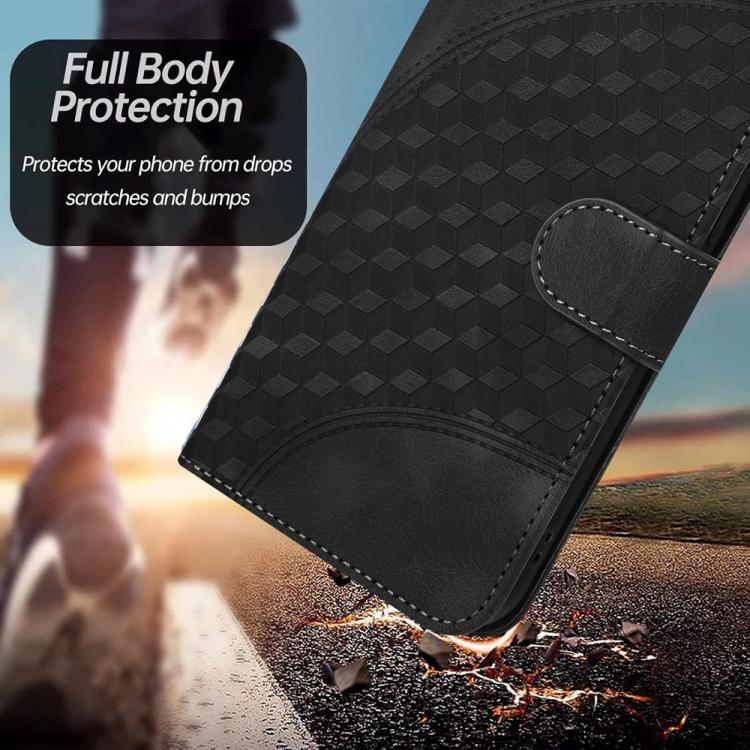 Funda de Cuero con Relieve Cabeza de Elefante para Huawei Nova 12 Pro / Nova 12 Ultra con Cordón (Negro)