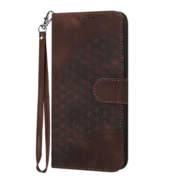 Funda de Cuero con Relieve Cabeza de Elefante para Huawei Nova 12 Pro y Nova 12 Ultra con Cordón (Café)