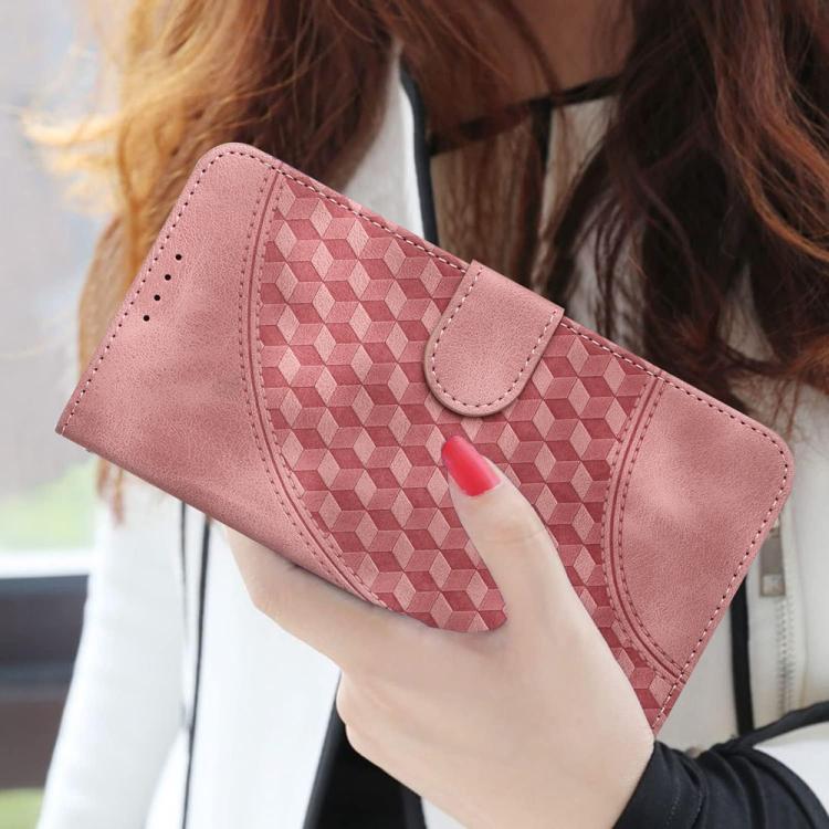 Funda de Cuero con Relieve Cabeza de Elefante para Huawei Enjoy 20E con Cordón (Rosa)