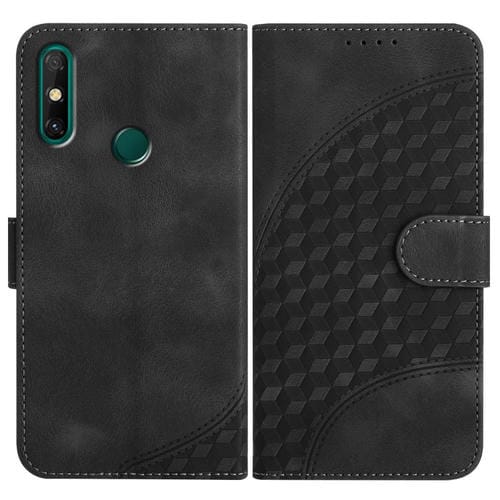 Funda de Cuero con Relieve Cabeza de Elefante para Huawei Enjoy 20E con Cordón (Negro)