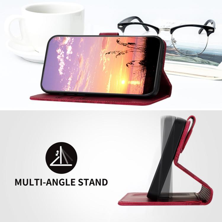 Funda de Cuero con Relieve Cabeza de Elefante para Huawei Enjoy 50 Nova Y70 con Cordón (Rosa Rojo)