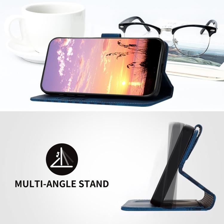 Funda de Cuero con Relieve de Cabeza de Elefante para Huawei Enjoy 50 Pro y Nova Y90 con Cordón (Azul Real)