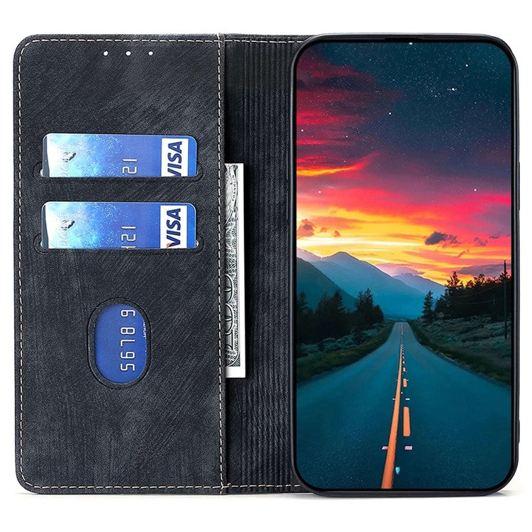 Funda de Cuero Magnética Antirrobo Rfid para TCL 50 Xl (Negra)