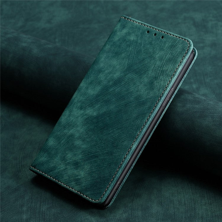 Funda de Cuero Magnética Antirrobo Rfid para Teléfono TCL 50 Xl (Verde)