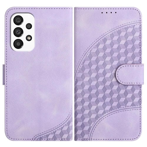 Funda para Samsung Galaxy A33 5G Yx0060 Cuero Relieve Cabeza de Elefante con Cordón (Púrpura Claro)