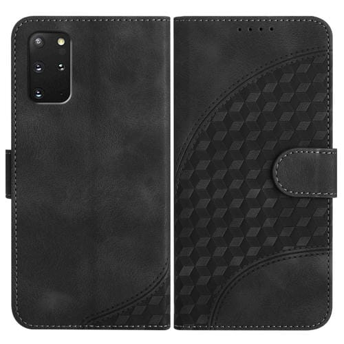 Funda de Cuero Samsung Galaxy S20 Yx0060 con Relieve de Cabeza de Elefante y Cordón (Negro)