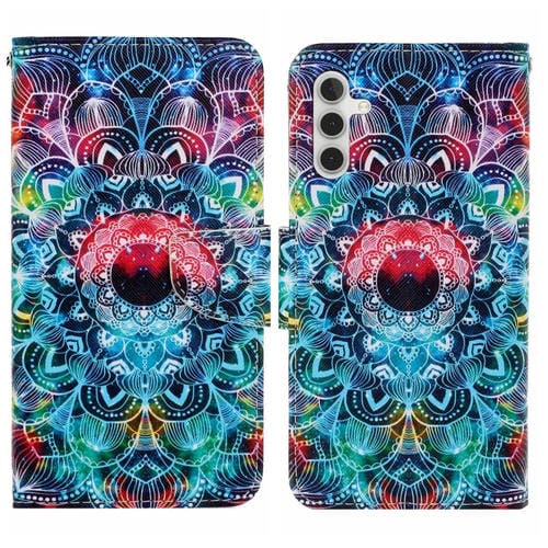 Funda de Cuero Samsung Galaxy A05S con Patrón Mandala de Colores
