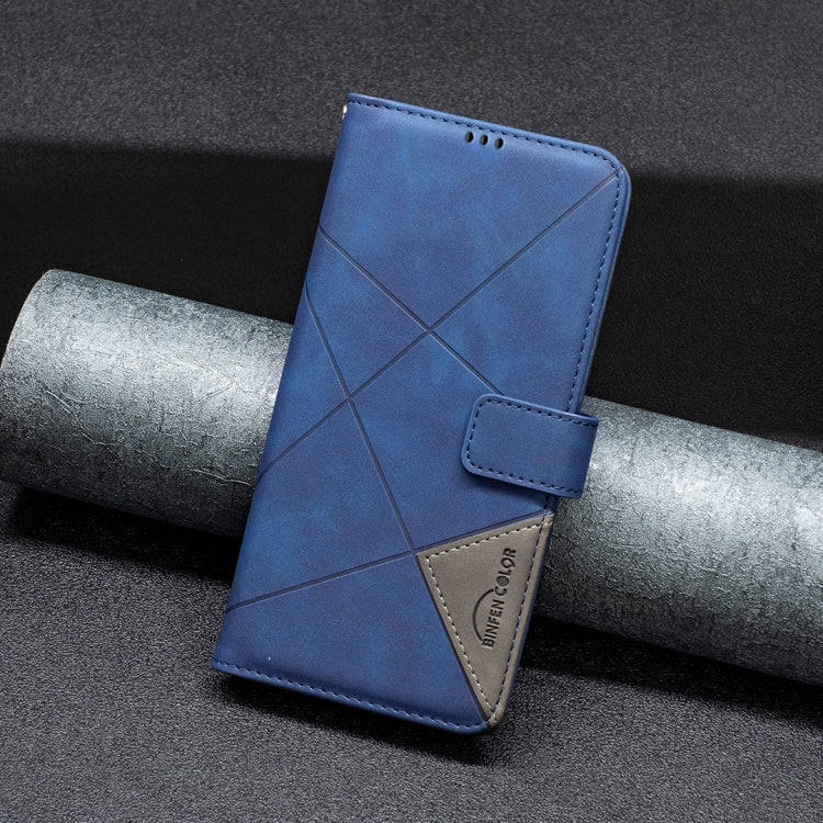 Funda de Cuero con Textura de Rombos y Hebilla Magnética para OnePlus 13 Bf05 (Azul)