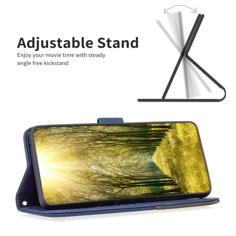 Funda de Cuero con Textura de Rombos y Hebilla Magnética para OnePlus 13 Bf05 (Azul)