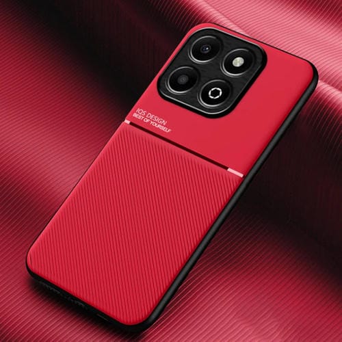 Funda híbrida TPU y Policarbonato con diseño magnético y tiras inclinables para Honor X6B (Rojo)