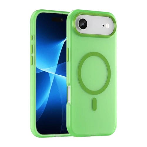 Funda MagSafe translúcida de TPU + PC con cobertura total para iPhone 17 Air (verde)