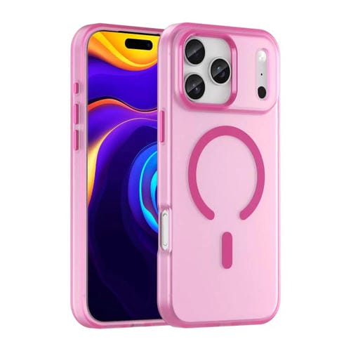 Funda MagSafe translúcida de TPU + PC con cobertura total para iPhone 17 Pro Max (rosa)