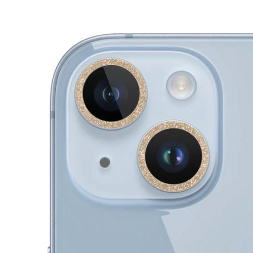 Película de Lente de Cámara de Vidrio Templado con Anillo Brillante para iPhone 15 Pro / 15 Pro Max (Dorado) - MOVILSTORE