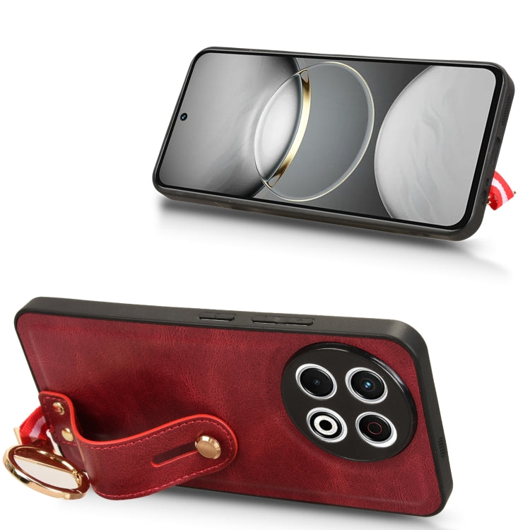 Funda de Cuero con Correa para El Cuello para Tecno Spark 30 Pro 4G (Rojo)
