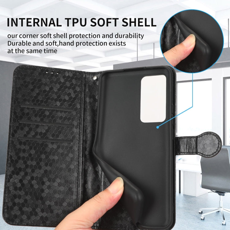 Funda de Cuero con Textura de Puntos Panal para OnePlus 13 5G (Plateada)