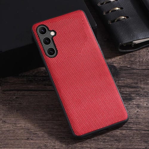 Funda para Teléfono Samsung Galaxy A35 Textura de Tela de Nailon + TPU (Rojo)