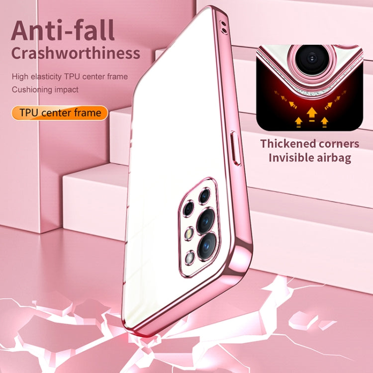 Funda para OnePlus 9R con Orificio Fino y Revestimiento Transparente (Rosa)