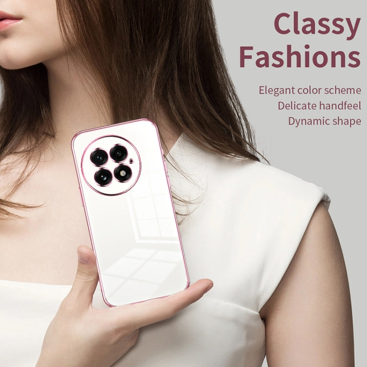 Funda para Teléfono OnePlus 13 con Orificios Finos y Revestimiento Transparente (Dorada)