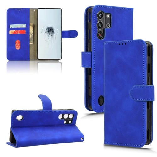 Funda de Cuero con Tapa Magnética para ZTE Nubia Red Magic 10 Pro (Azul)