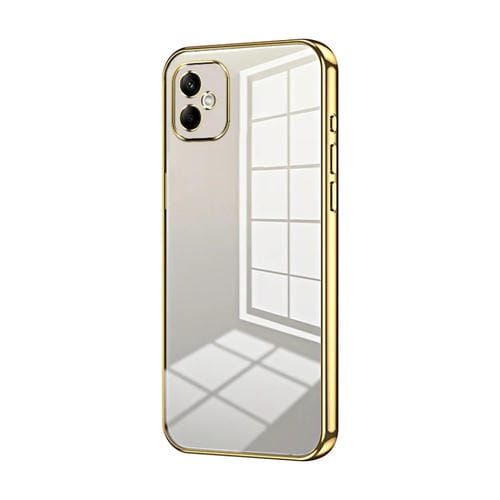Funda para Teléfono Samsung Galaxy A05 con Orificio Fino y Revestimiento Transparente (Dorado)