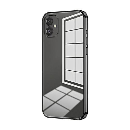Funda para Teléfono Samsung Galaxy F14 5G con Orificio Fino y Revestimiento Transparente (Negro)
