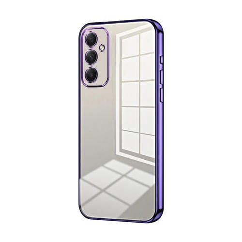 Funda para Teléfono Samsung Galaxy A34 5G con Orificio Fino y Revestimiento Transparente (Púrpura)