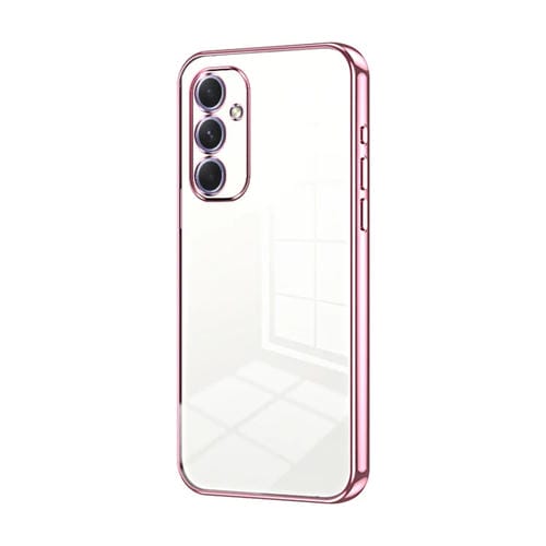 Funda para Teléfono Samsung Galaxy A54 5G con Orificio Fino y Revestimiento Transparente (Rosa)