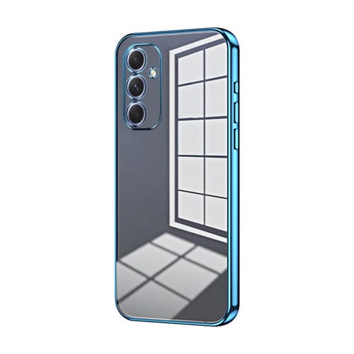 Funda para Teléfono Samsung Galaxy A54 5G Orificio Fino Revestimiento Transparente (Azul)