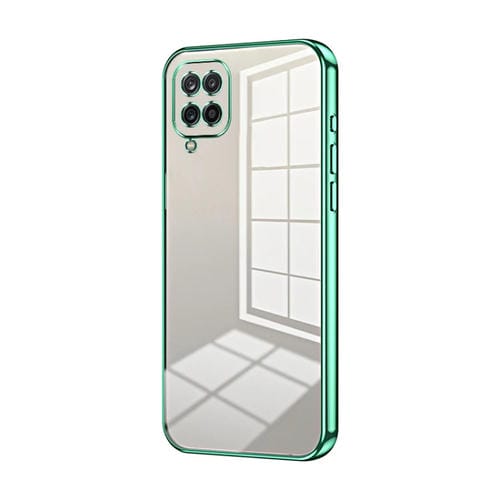 Funda para Teléfono Samsung Galaxy A12 4G / 5G Orificio Fino Revestimiento Transparente (Verde)